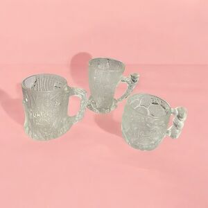 Flintstones Set Of 3 Glass Mugs 1993 McDonald’s Collectibles